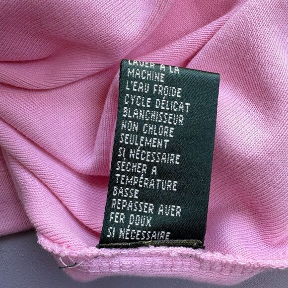 Vintage Ralph Lauren Dress Women Large Pink Soft Stretch Cotton Y2K Preppy Retro - Picture 9 of 11